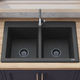 33 x 22 inch Dual-Mount Granite Composite Double Bowl