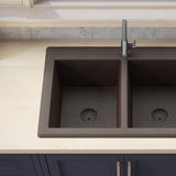 33 x 22 inch Dual-Mount Granite Composite Double Bowl