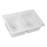33 x 22 inch Dual-Mount Granite Composite Double Bowl