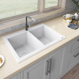 33 x 22 inch Dual-Mount Granite Composite Double Bowl