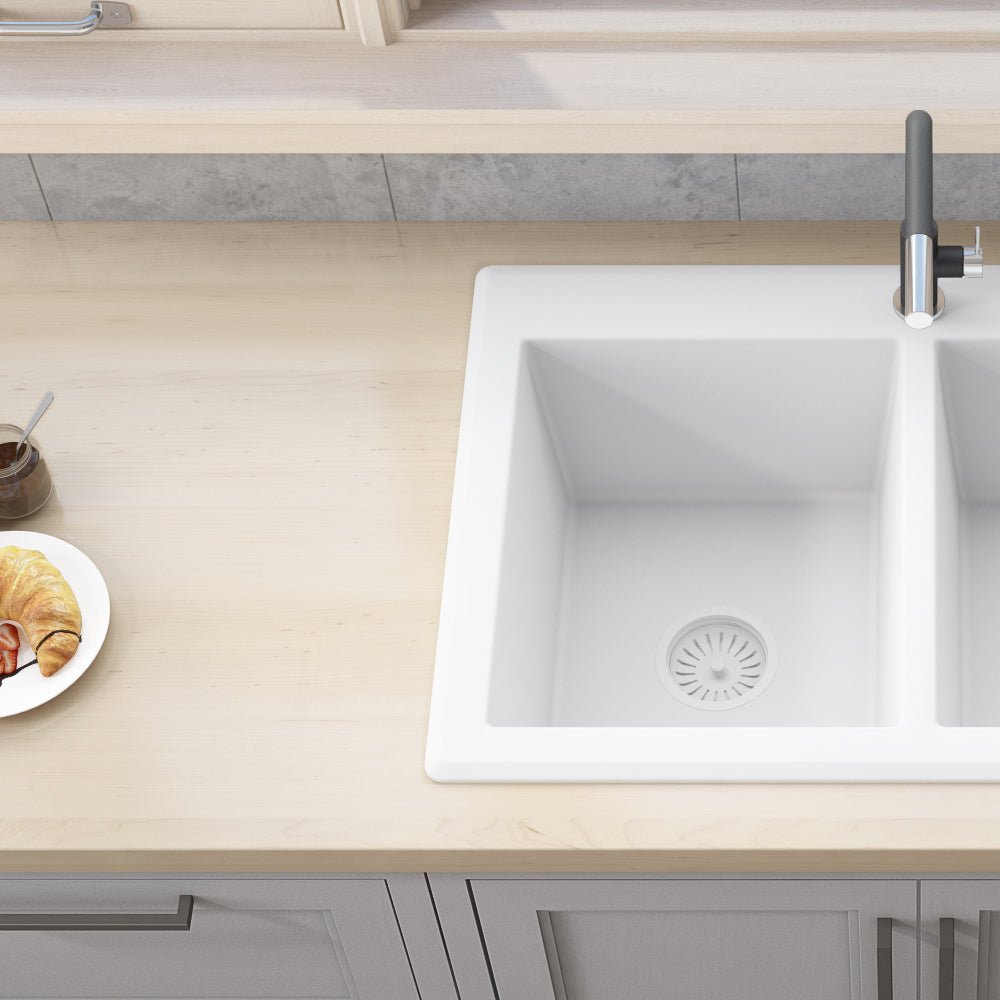 33 x 22 inch Dual-Mount Granite Composite Double Bowl