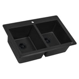 33 x 22 inch Dual-Mount Granite Composite Double Bowl
