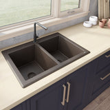 33 x 22 inch Dual-Mount Granite Composite Double Bowl