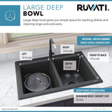 33 x 22 inch Dual-Mount Granite Composite Double Bowl