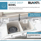33 x 22 inch Dual-Mount Granite Composite Double Bowl Kitchen Sink