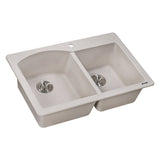 33 x 22 inch Dual-Mount Granite Composite Double Bowl Kitchen Sink
