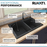 33 x 22 inch Dual-Mount Granite Composite Double Bowl Kitchen Sink
