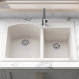 33 x 22 inch Dual-Mount Granite Composite Double Bowl Kitchen Sink