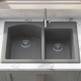 33 x 22 inch Dual-Mount Granite Composite Double Bowl Kitchen Sink