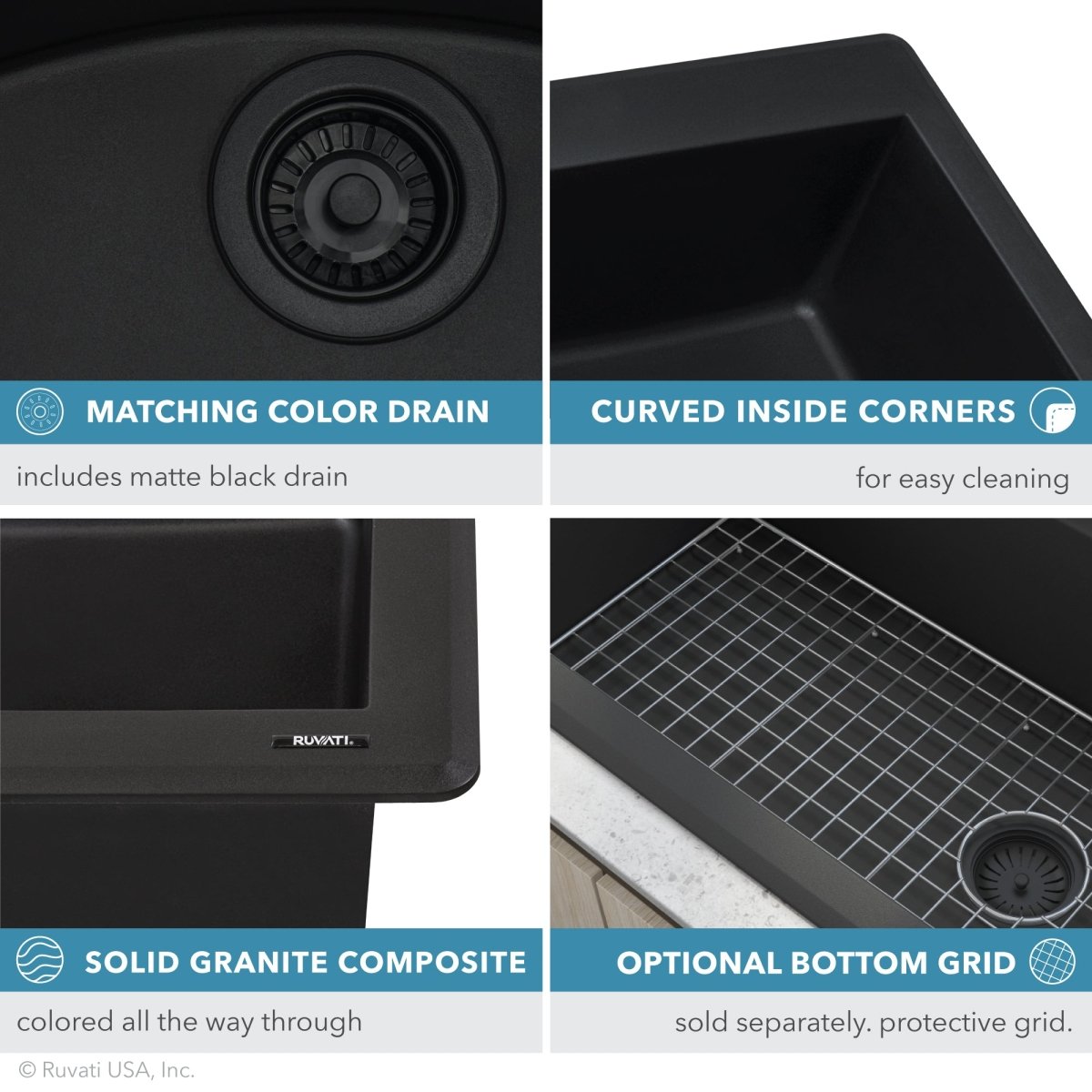 33 x 22 inch Dual-Mount Granite Composite Double Bowl Kitchen Sink