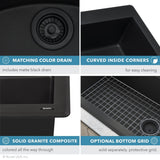 33 x 22 inch Dual-Mount Granite Composite Double Bowl Kitchen Sink