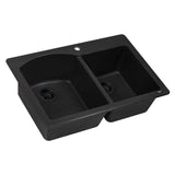 33 x 22 inch Dual-Mount Granite Composite Double Bowl Kitchen Sink