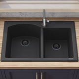 33 x 22 inch Dual-Mount Granite Composite Double Bowl Kitchen Sink