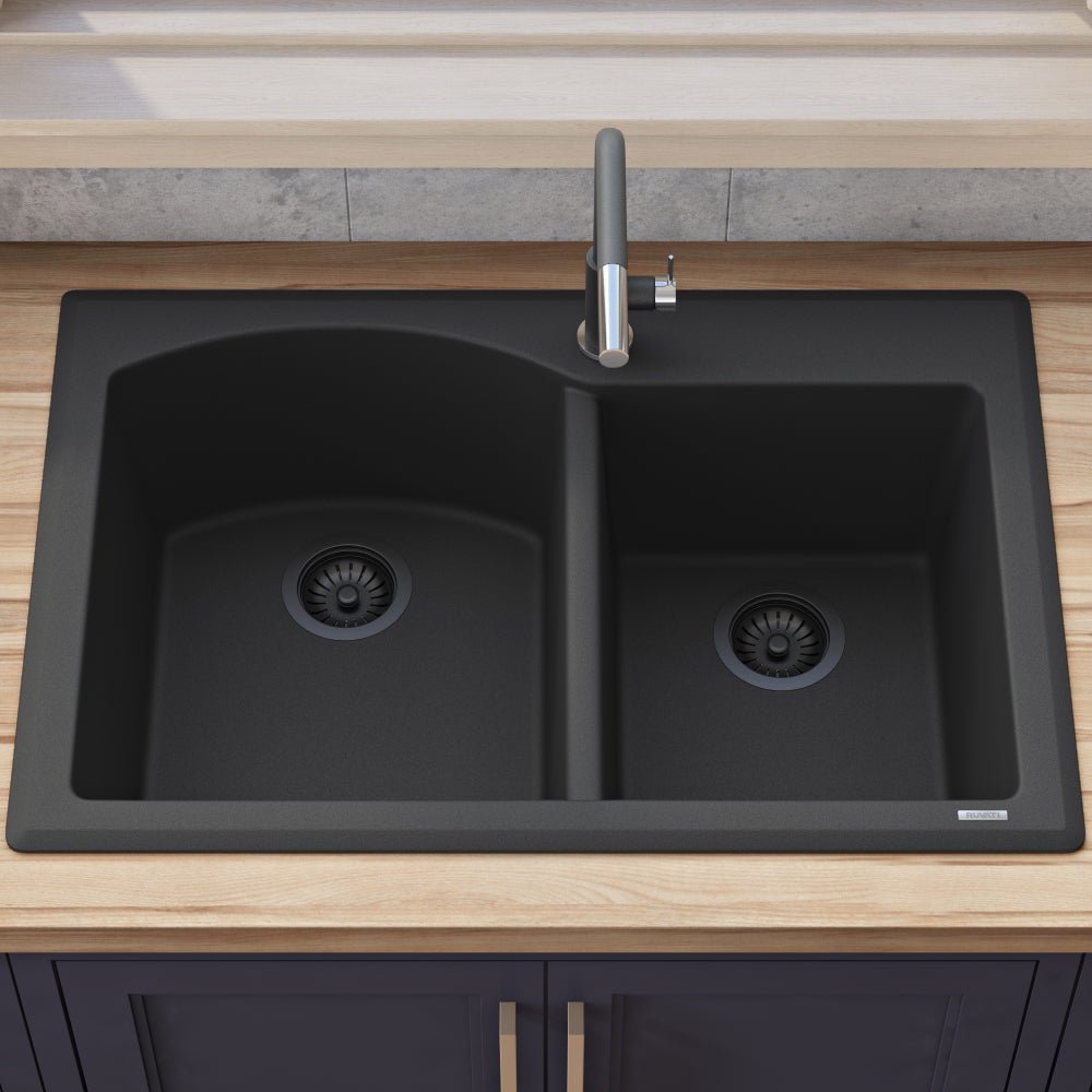 33 x 22 inch Dual-Mount Granite Composite Double Bowl Kitchen Sink