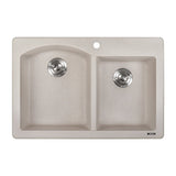 33 x 22 inch Dual-Mount Granite Composite Double Bowl Kitchen Sink