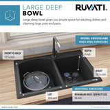 33 x 22 inch Dual-Mount Granite Composite Double Bowl Kitchen Sink