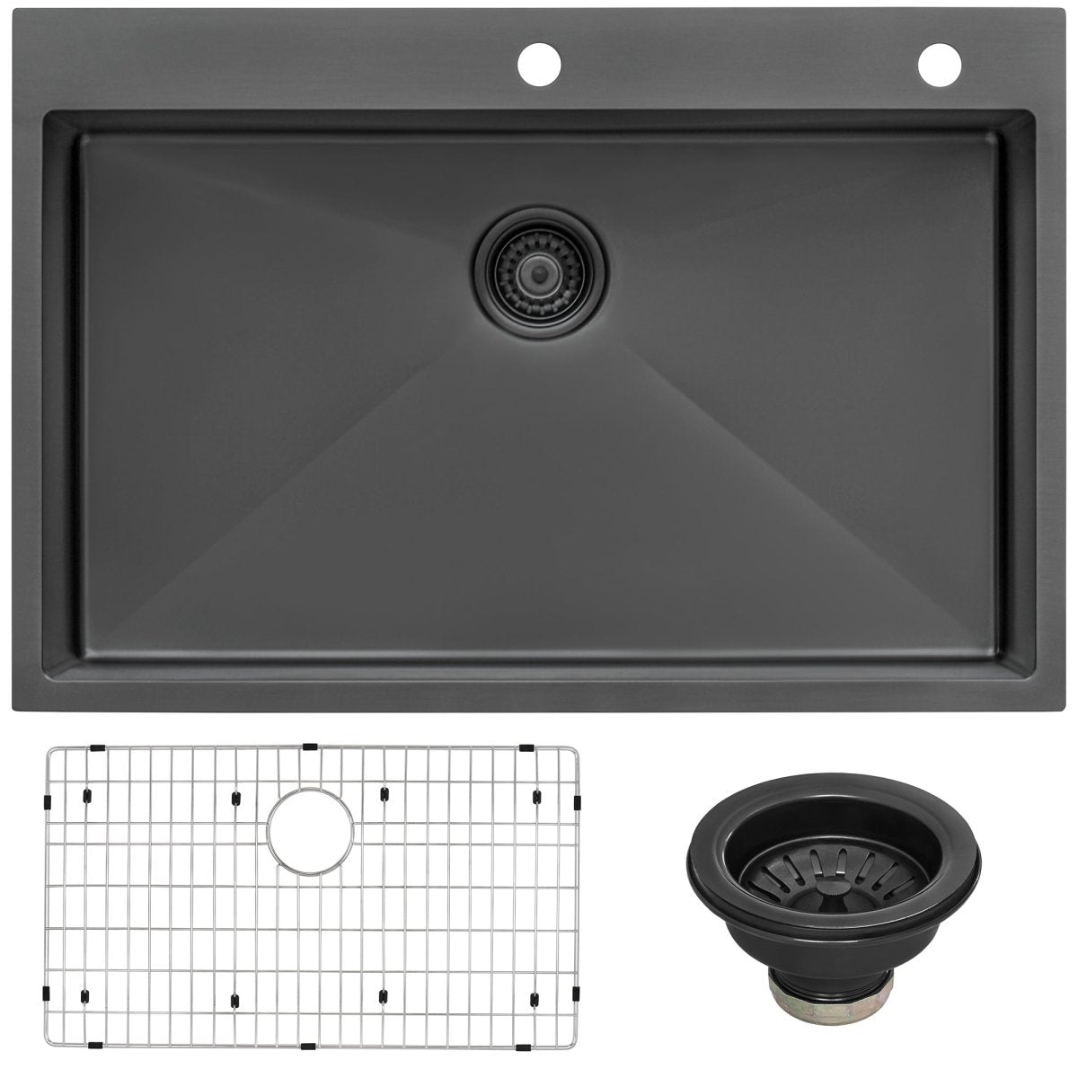 33 x 22 inch Stainless Steel Drop-in Topmount Kitchen Sink 16 Gauge Single Bowl