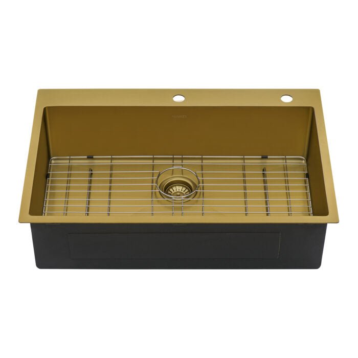 33 x 22 inch Stainless Steel Drop-in Topmount Kitchen Sink 16 Gauge Single Bowl