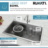 33 x 22 inch Workstation Ledge Drop-in Tight Radius 16 Gauge Stainless Steel Kitchen Sink Single Bowl