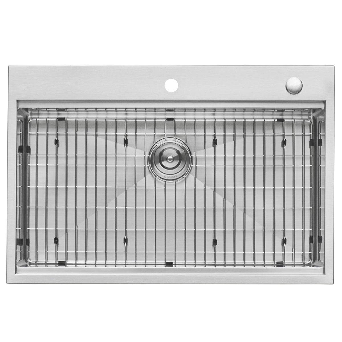 33 x 22 inch Workstation Ledge Drop-in Tight Radius 16 Gauge Stainless Steel Kitchen Sink Single Bowl