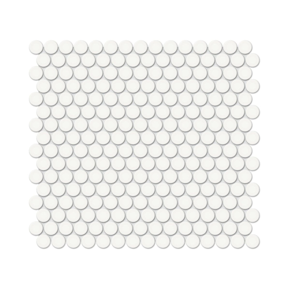 3/4 In Penny Round Soho Canvas White Matte Glazed Porcelain Mosaic