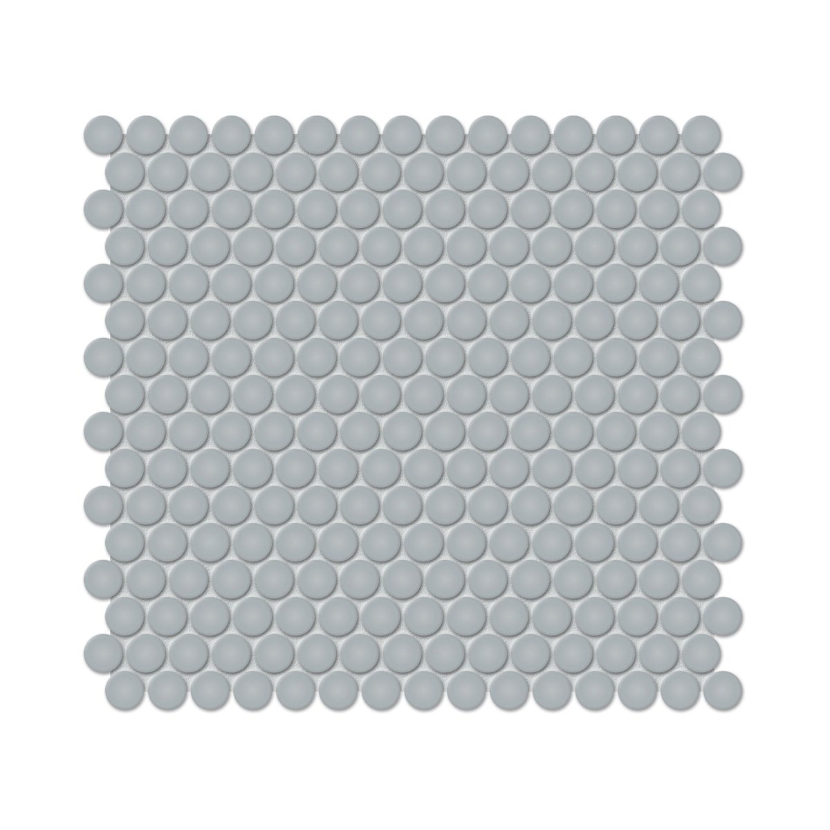 3/4 In Penny Round Soho Cloud Blue Glossy Glazed Porcelain Mosaic