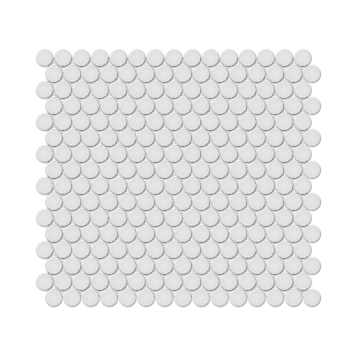 3/4 In Penny Round Soho Gallery Grey Glossy Glazed Porcelain Mosaic