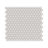 3/4 In Penny Round Soho Halo Grey Matte Glazed Porcelain Mosaic