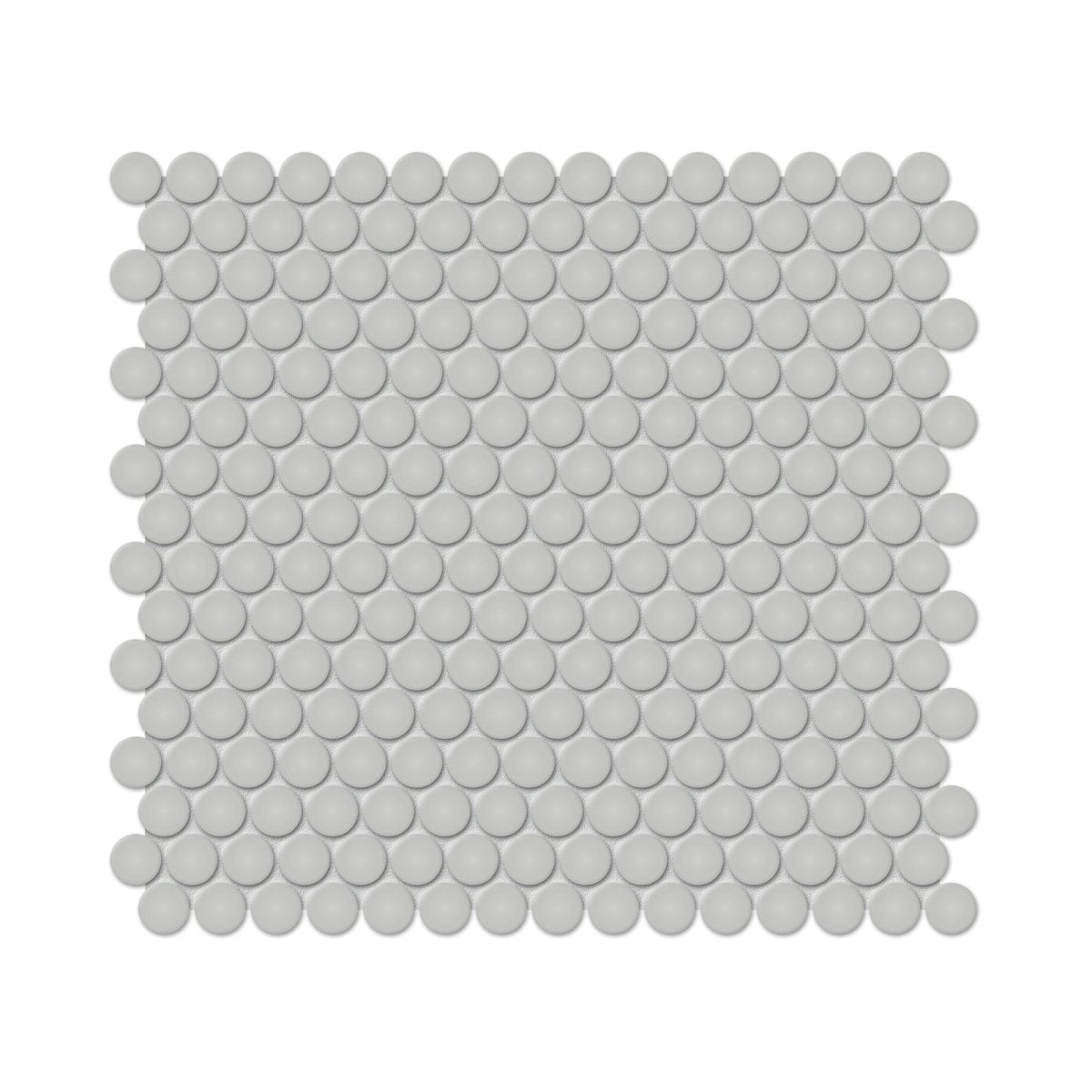 3/4 In Penny Round Soho Loft Grey Glossy Glazed Porcelain Mosaic