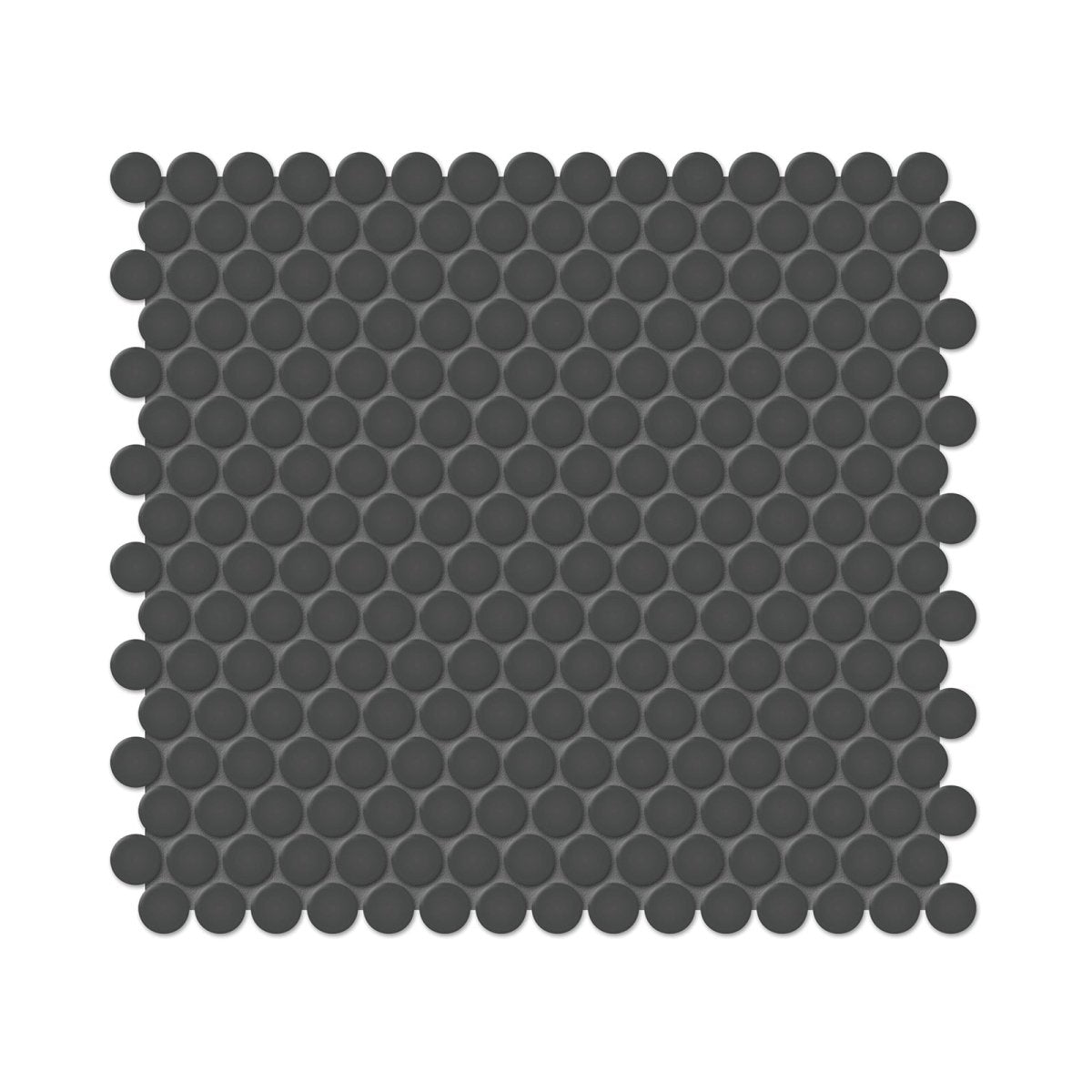 3/4 In Penny Round Soho Retro Black Matte Glazed Porcelain Mosaic