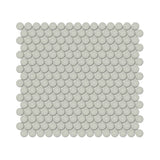 3/4 In Penny Round Soho Soft Sage Glossy Glazed Porcelain Mosaic