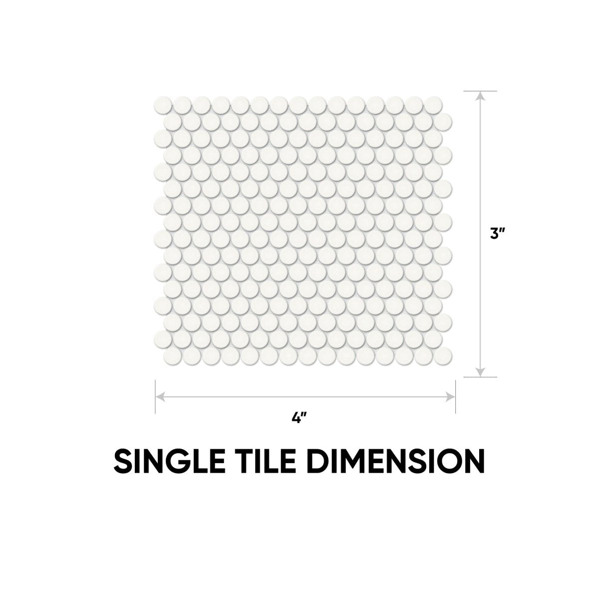 3/4 in. Soho Canvas White Penny Round Glossy Glazed Porcelain Mosaic