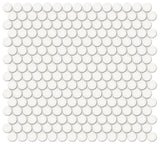 3/4 in. Soho Canvas White Penny Round Glossy Glazed Porcelain Mosaic