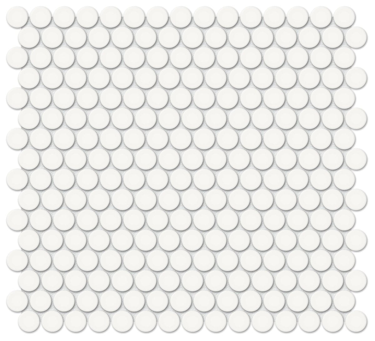 3/4 in. Soho Canvas White Penny Round Glossy Glazed Porcelain Mosaic