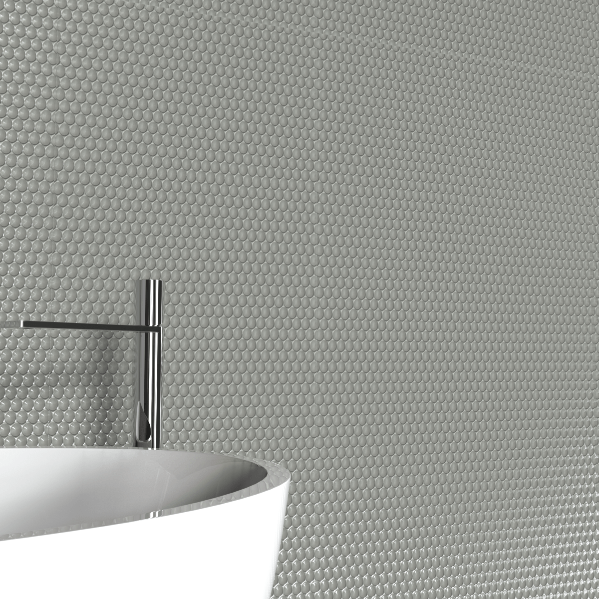 3/4 in. Soho Cement Chic Penny Round Glossy Glazed Porcelain Mosaic