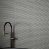 3/4 in. Soho Cement Chic Penny Round Matte Glazed Porcelain Mosaic