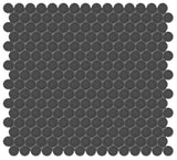 3/4 in. Soho Retro Black Penny Round Glossy Glazed Porcelain Mosaic