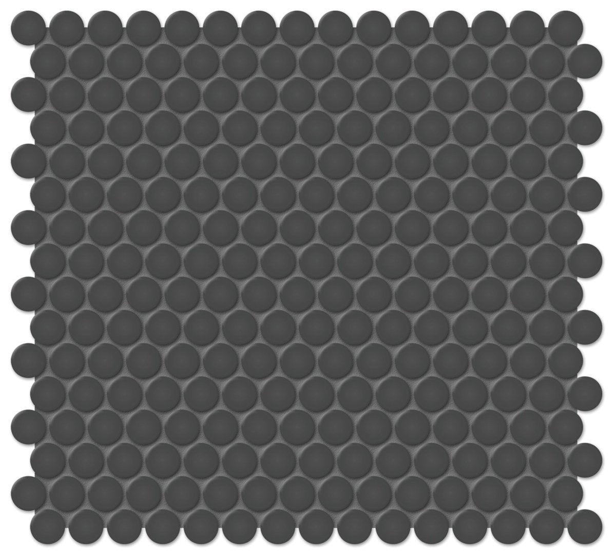 3/4 in. Soho Retro Black Penny Round Glossy Glazed Porcelain Mosaic