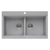 34 inch Topmount Workstation Ledge Granite Composite Kitchen Sink