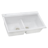 34 inch Topmount Workstation Ledge Granite Composite Kitchen Sink