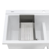 34 inch Topmount Workstation Ledge Granite Composite Kitchen Sink