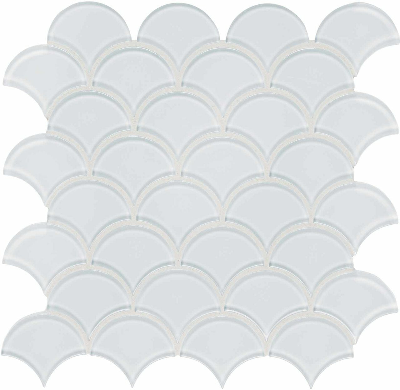 Scallop Element Ice Light Colors Glass Mosaic