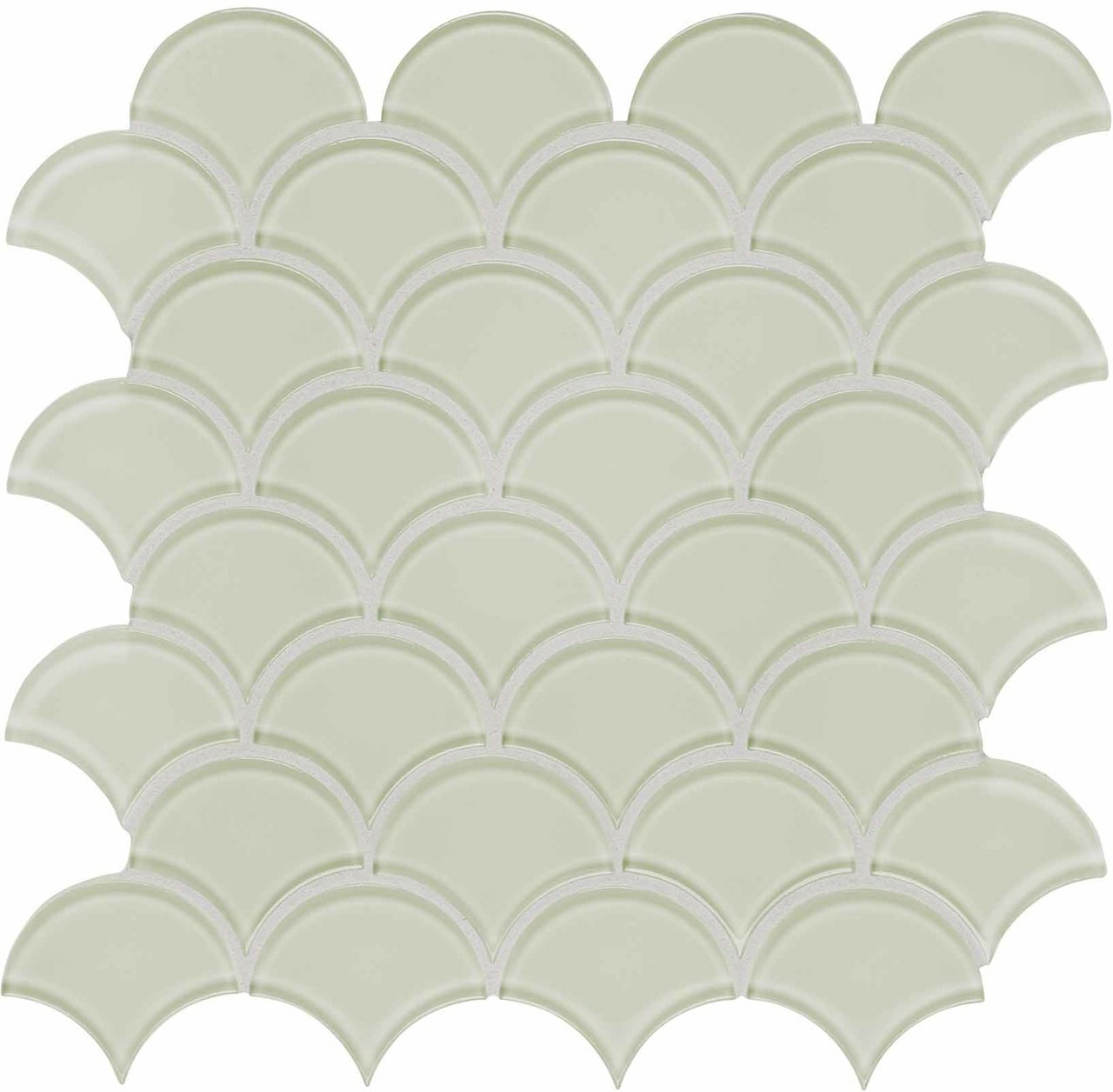 Scallop Element Sand Light Colors Glass Mosaic