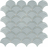 Scallop Element Cloud Light Colors Glass Mosaic
