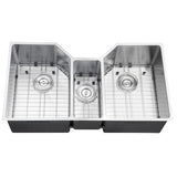 35" Triple Bowl Undermount 16 Gauge Stainless Steel Kitchen Sink - RVH8500