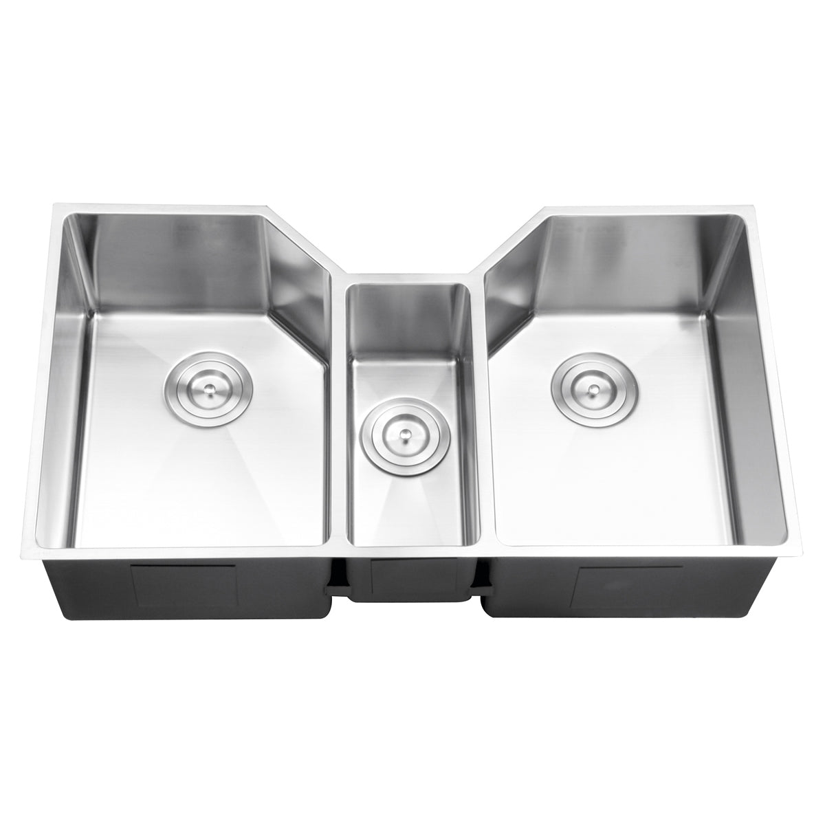 35" Triple Bowl Undermount 16 Gauge Stainless Steel Kitchen Sink - RVH8500