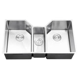 35" Triple Bowl Undermount 16 Gauge Stainless Steel Kitchen Sink - RVH8500