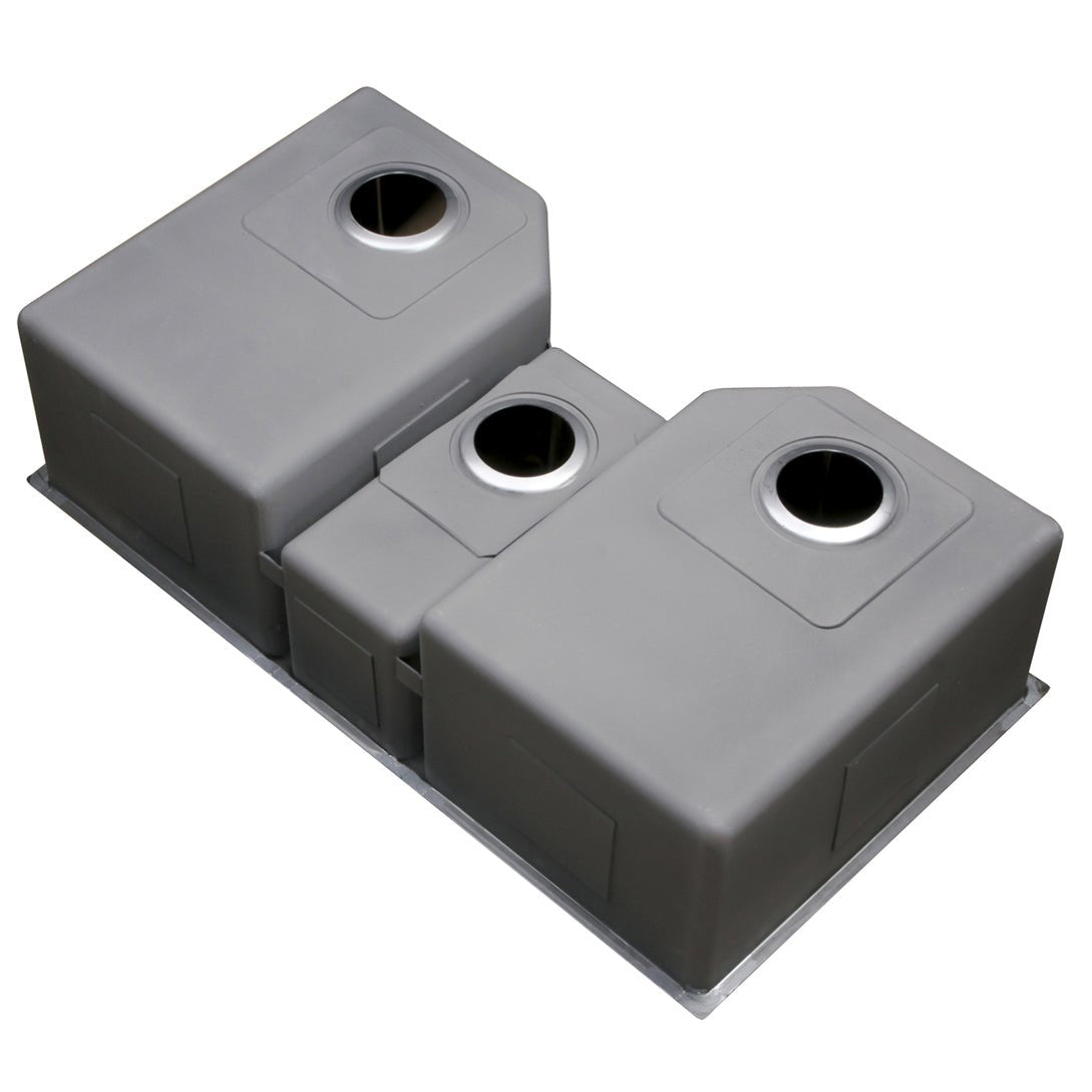 35" Triple Bowl Undermount 16 Gauge Stainless Steel Kitchen Sink - RVH8500