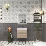 Louis 24 In. Floating Single Sink Bathroom Vanity Cabinet with Acrylic Sink Top & Soft Closing Drawers
