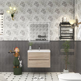Louis 30 In. Floating Single Sink Bathroom Vanity Cabinet with Acrylic Sink Top & Soft Closing Drawers
